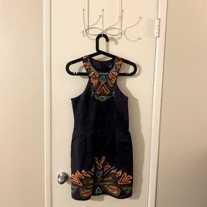 French connection embroidered mini dress, size 6